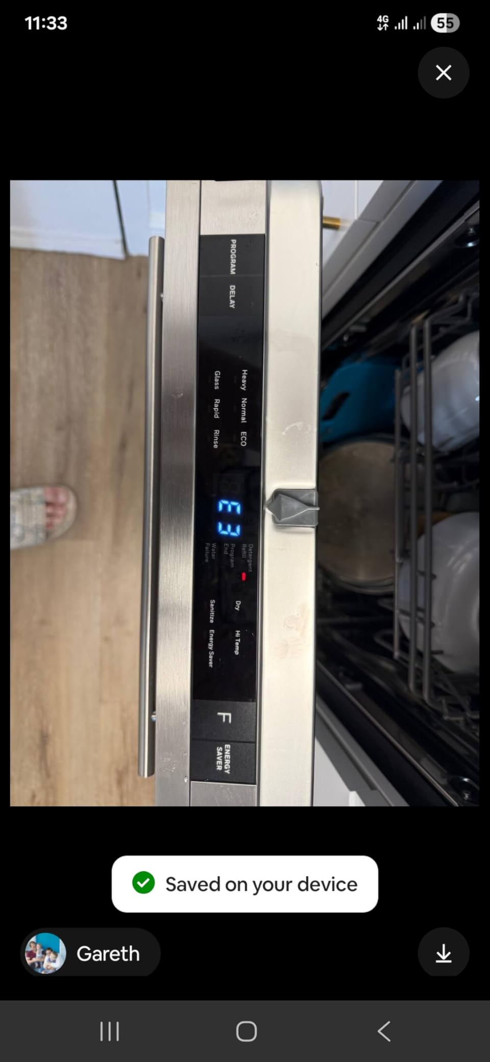 Honeywell 24 Inch Dishwasher with 12 Place settings, 7 Washing Cycles, Stainless Steel and Plastic Tub, UL/Energy Star- Stainless Steel customer photo 2