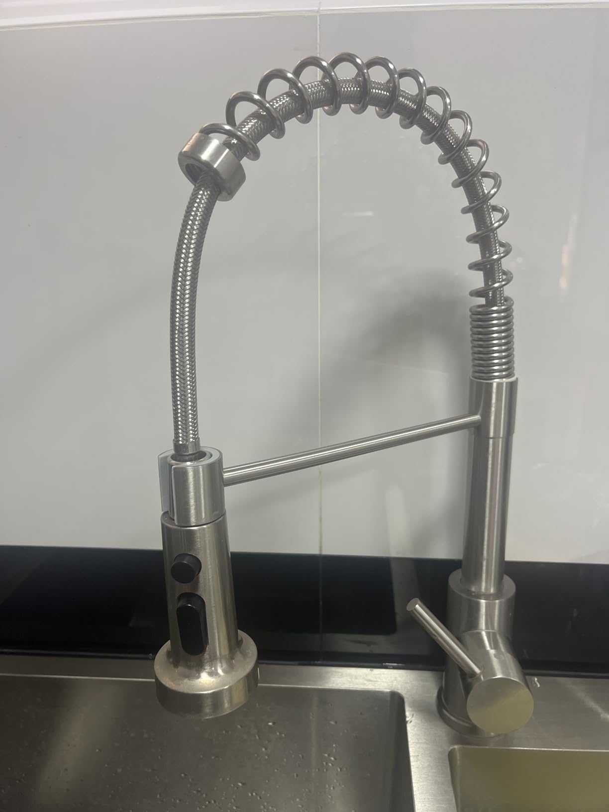 FORIOUS Kitchen Faucets with Sprayer, Brushed Nickel Stainless Steel Sink Faucet Single Handle with Deck Plate, Commercial Classic Spring Faucet for Kitchen Sink, Bar & Prep Sinks, Laundry RV Camper customer photo 2