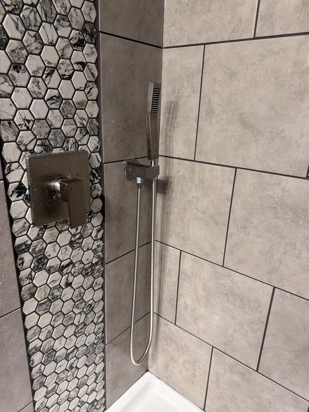SR SUN RISE Shower Faucet Set & System - 10 Inch Rainfall Shower Head & Handle Set Wall Mounted Polished Chrome Solid Brass Valve Trim Kit Included customer photo 2