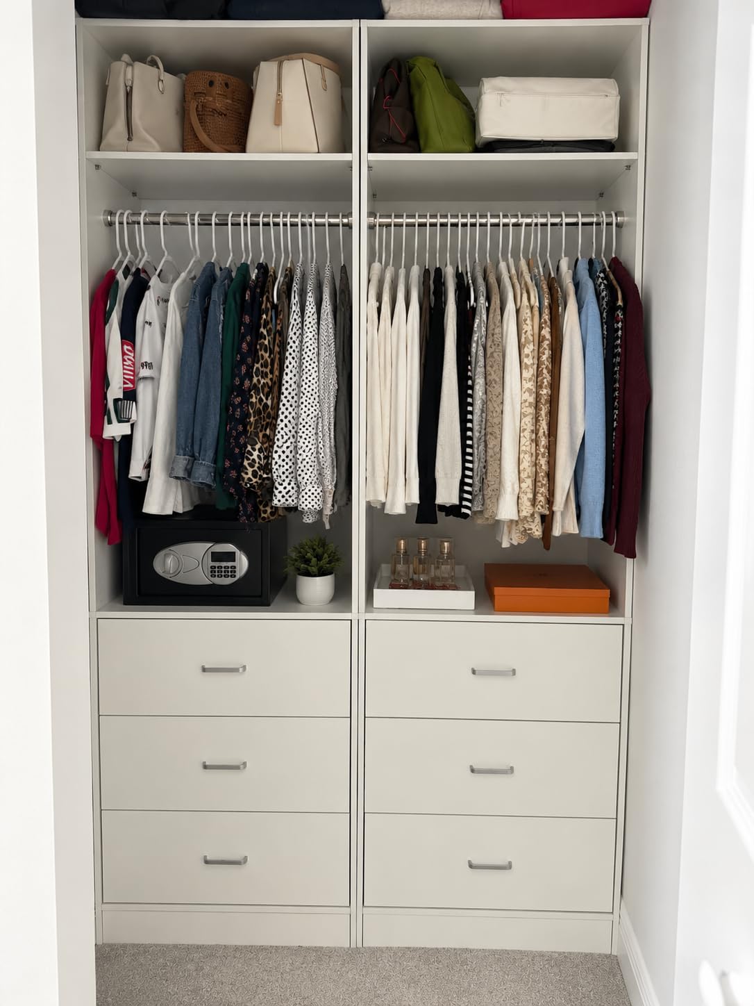 Besiost Closet System Set of 4, 8FT Closet Systems with 12 Wood Drawers, 96