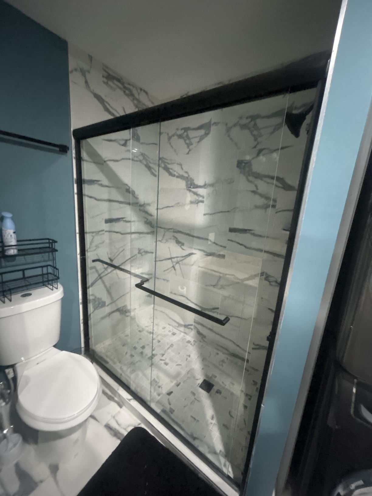 Semi-Frameless Sliding Glass Shower Door 56-60 in. W x 72 in. H, Chrome Frame, 1/4 in. Clear Tempered Glass, Bypass Shower Door, Reversible Shower Doors for Walk-in Bathroom customer photo 1