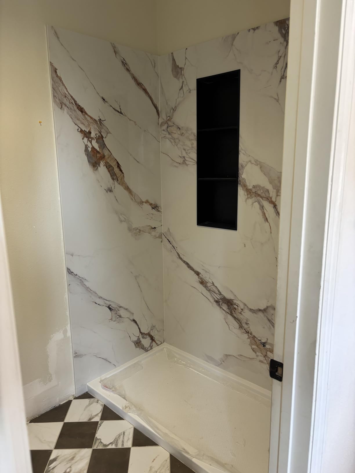 36x12 Inch No Tile Needed Shower Niche - 304 Stainless Steel Niche Shower with 3-Tier Shelves Recessed Wall Niches for Bathroom Storage, Matte Black customer photo 1