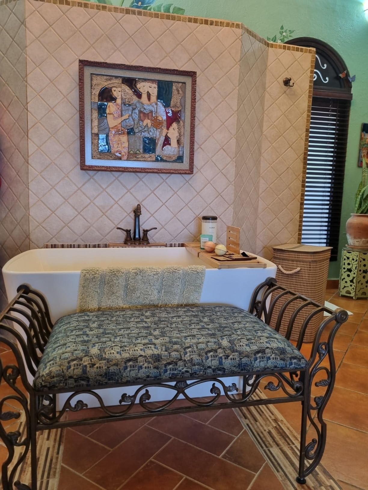 59x59 Inch Corner Bathtub for 2 Person, 6 Jet Whirlpool Tub with Chromatherapy LED Lights, Acrylic Soaking Tub with Hydro Massage, Includes Faucet & 2 Bath Pillows customer photo 1