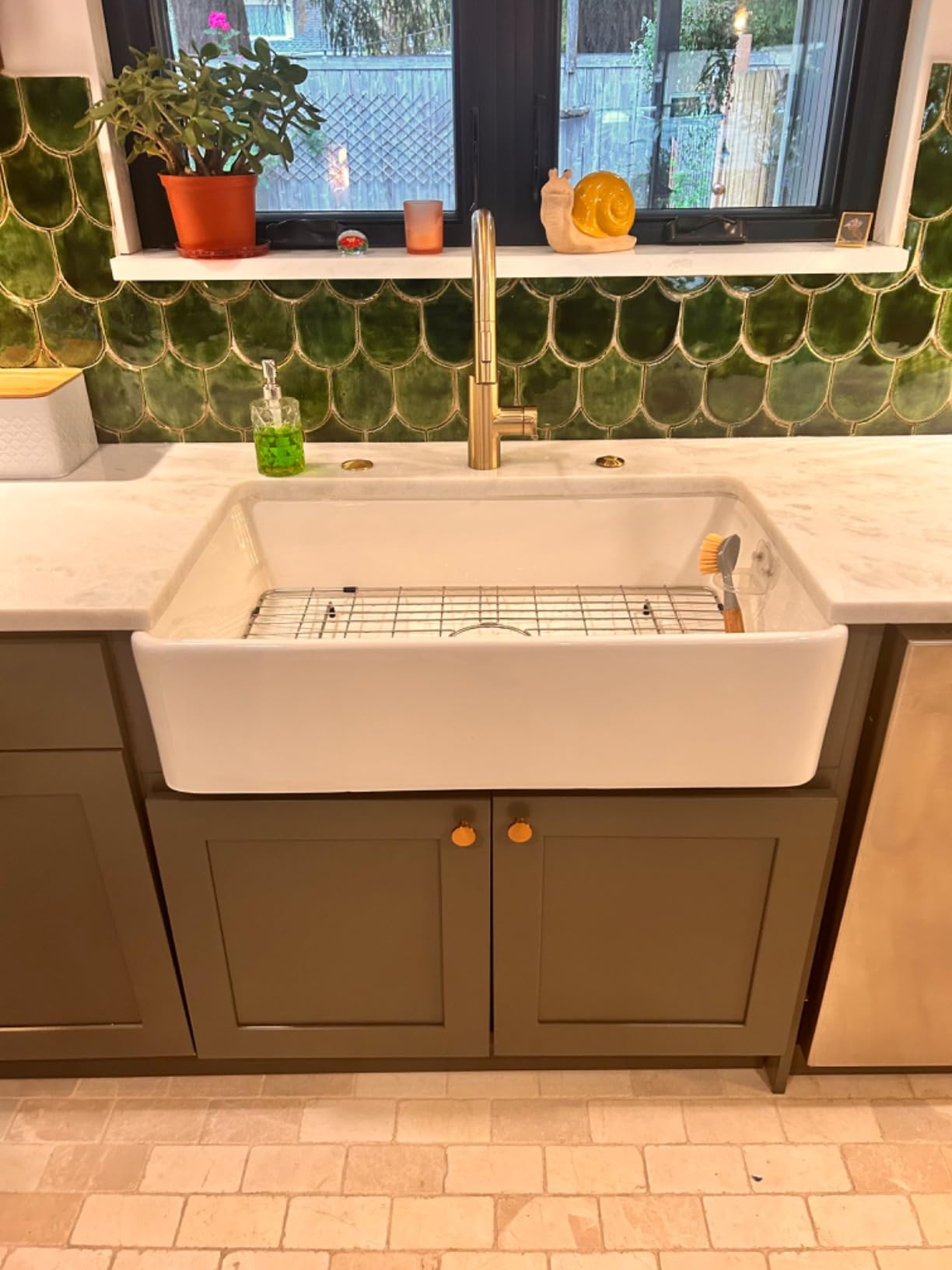 Lordear 33 Inch White Farmhouse Sink Workstation Apron Front Reversible Fireclay Porcelain Single Bowl Farmer Farm House Style Sinks 33x20x10 customer photo 2