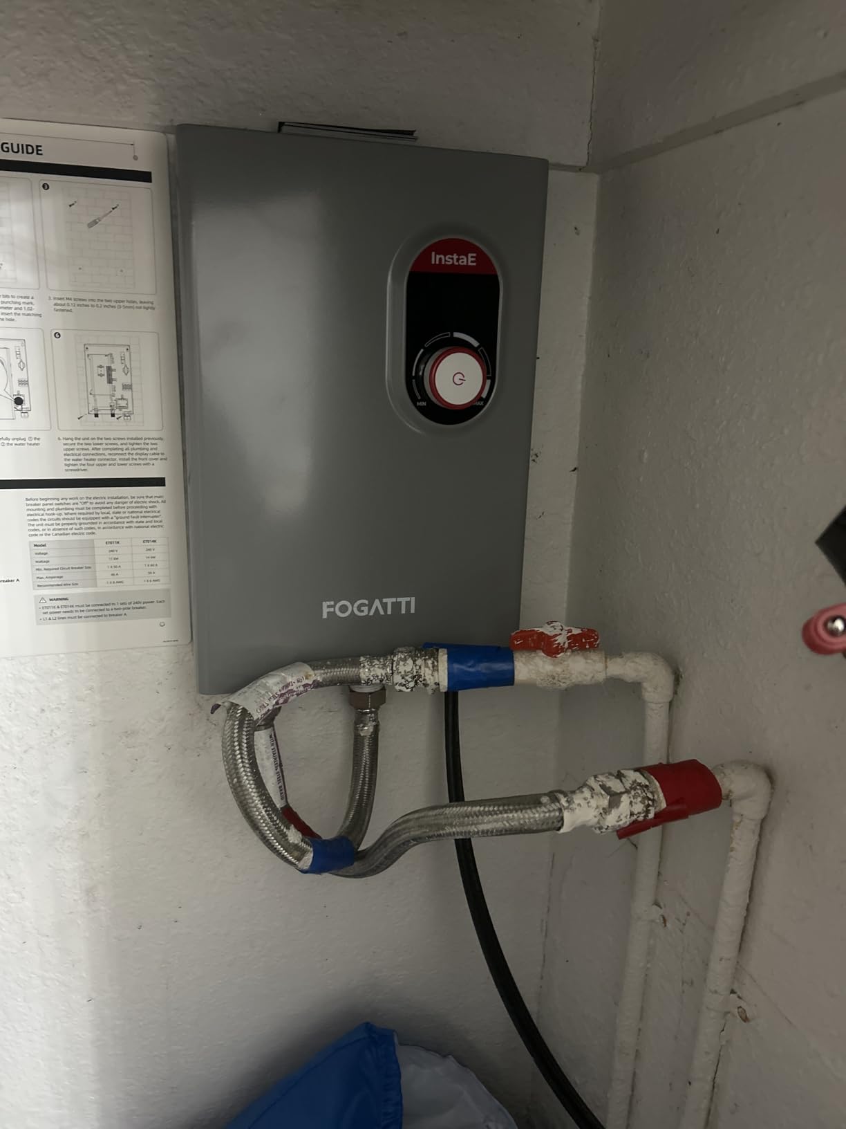FOGATTI Upgrade 18kW Tankless Water Heater Electric, 240V On Demand Instant Hot Water Heater, Up to 4.4 GPM for Whole House Showering, ETL Certified customer photo 1
