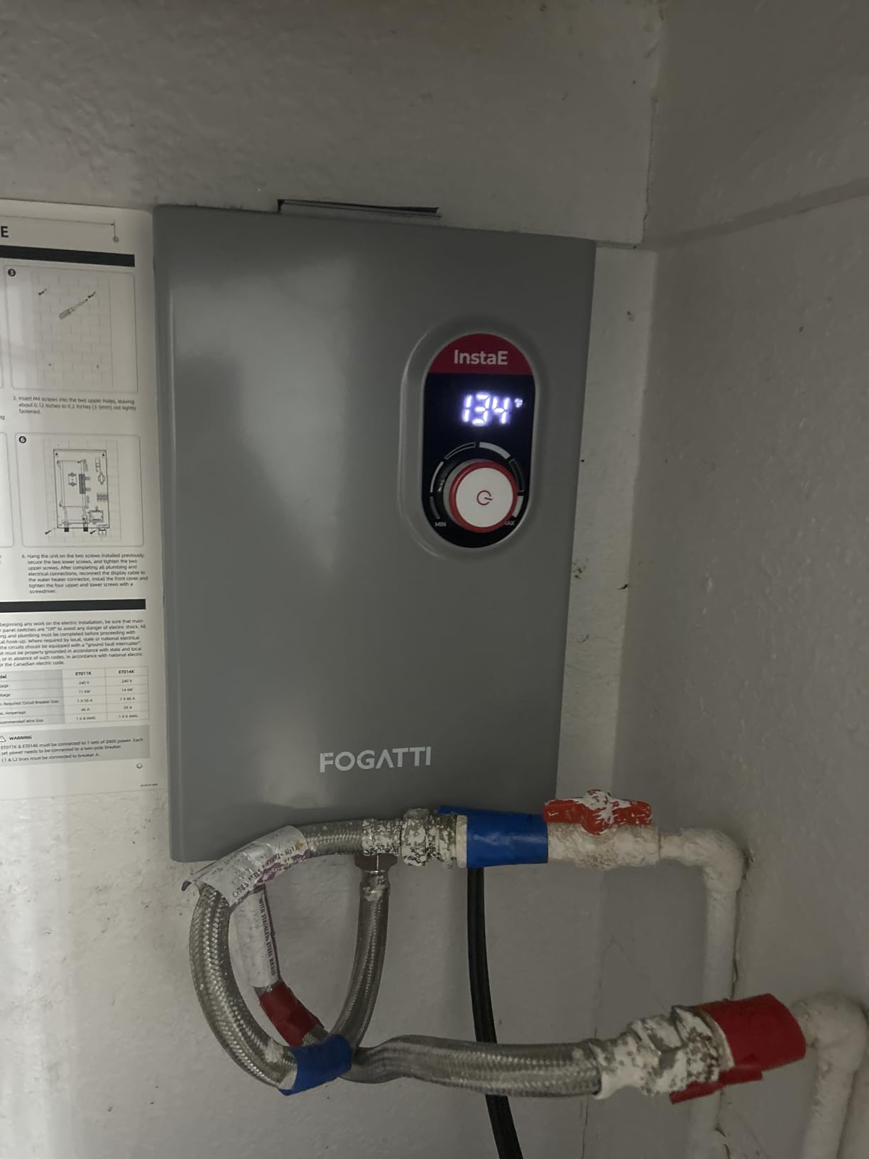 FOGATTI Upgrade 18kW Tankless Water Heater Electric, 240V On Demand Instant Hot Water Heater, Up to 4.4 GPM for Whole House Showering, ETL Certified customer photo 2