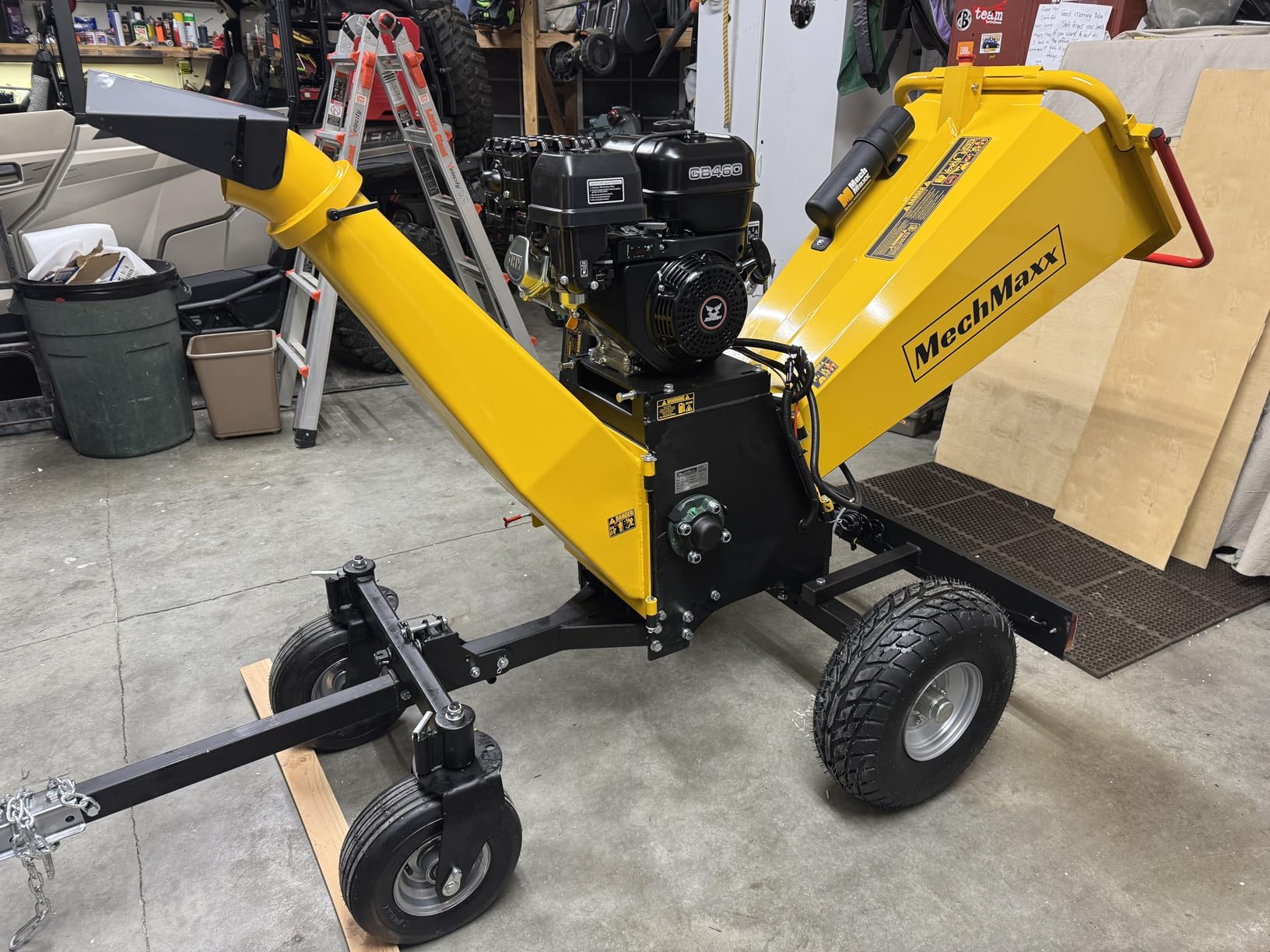MechMaxx 6 inch ZONSEN 459cc 15hp Electric Start Gas Powered Wood Chipper Shredder Mulcher with Towbar, 6