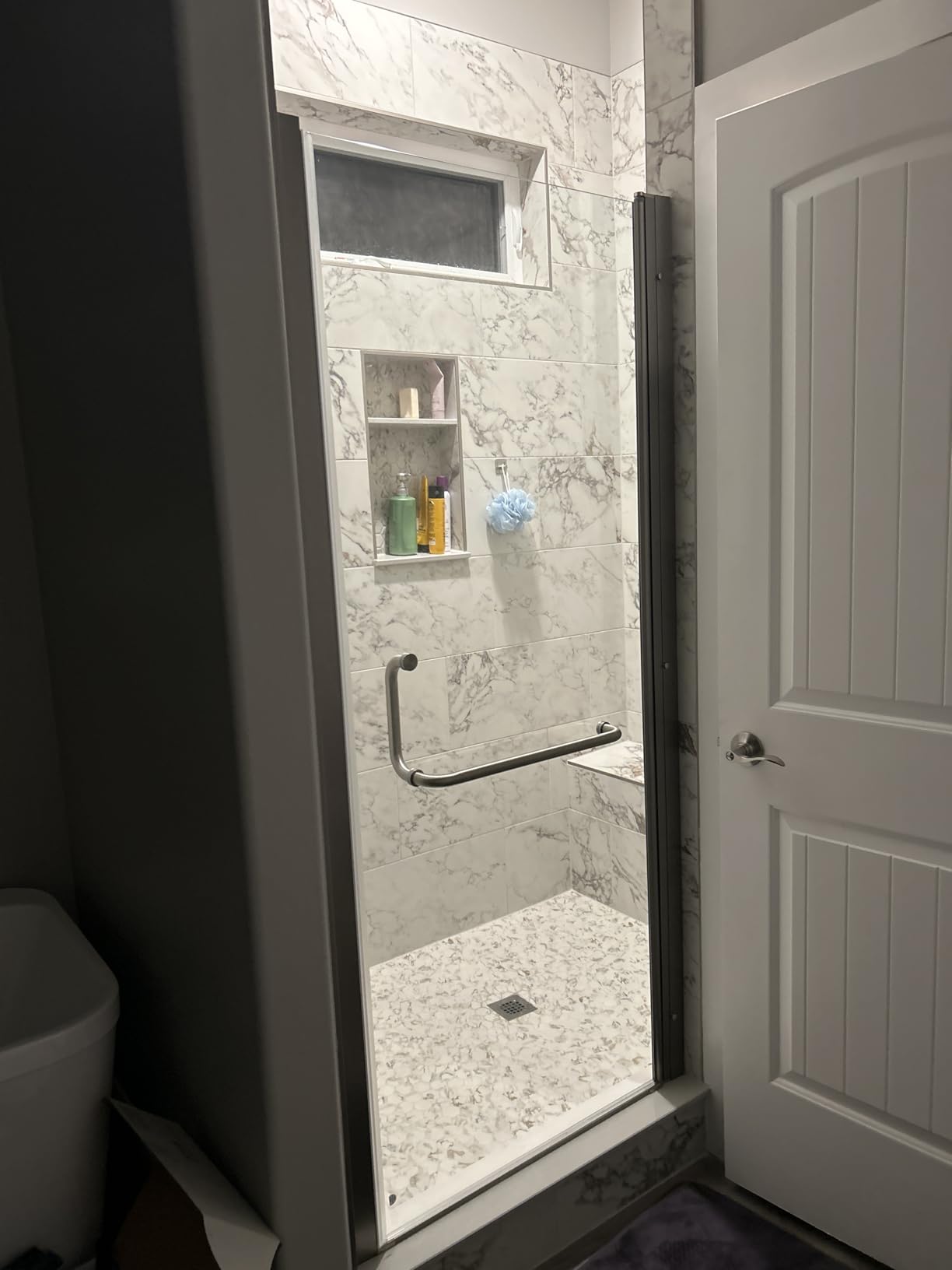 Frameless Pivot Shower Door 32 in.-34 in. W x 72 in. H, 1/4 in. (6mm) Clear Nano Coated (SGCC) Tempered Glass, Reversible Swing Shower Door for Walk-in Shower, Modern Brushed Nickel Finish customer photo 1