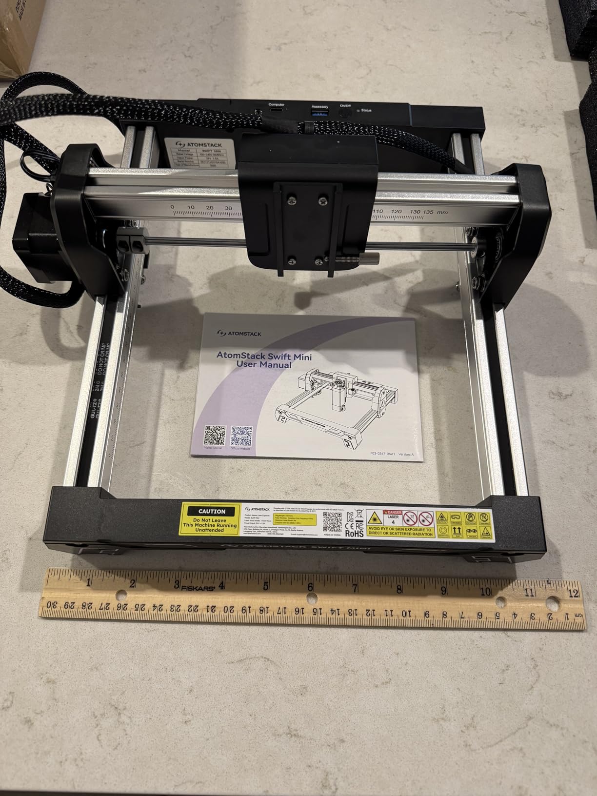 ATOMSTACK Swift 3W Laser Engraver, 100% Pre-Assembled Laser Engraving Machine for Beginners, WiFi/USB, AI Software Included, 135x145mm for Wood, Leather, Acrylic & DIY Gifts customer photo 2