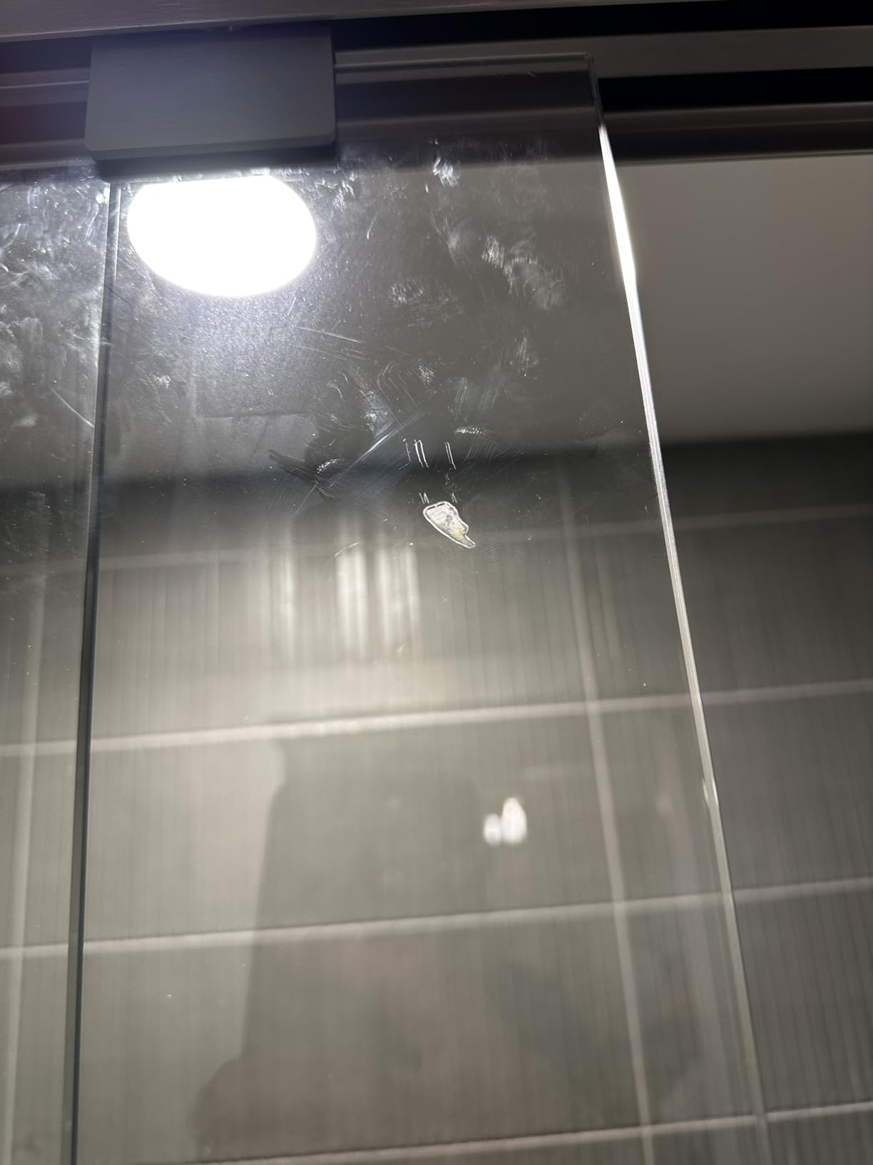 KPUY Glass Shower Door, 61-66 in. W x 76 in. H Semi-Frameless Double Sliding Shower Door, 1/4 in. Thick Tempered Clear Glass with Explosion-Proof Film Nano Coating, Brushed Nickel customer photo 1
