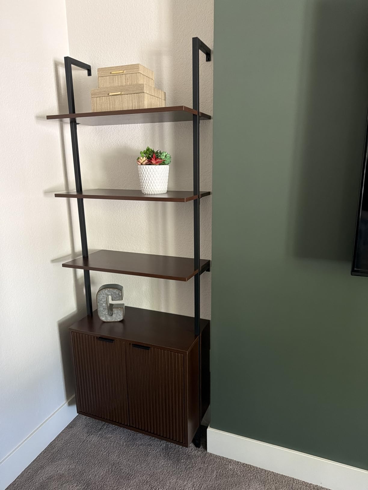 Ladder Bookshelf with Cabinet, 71