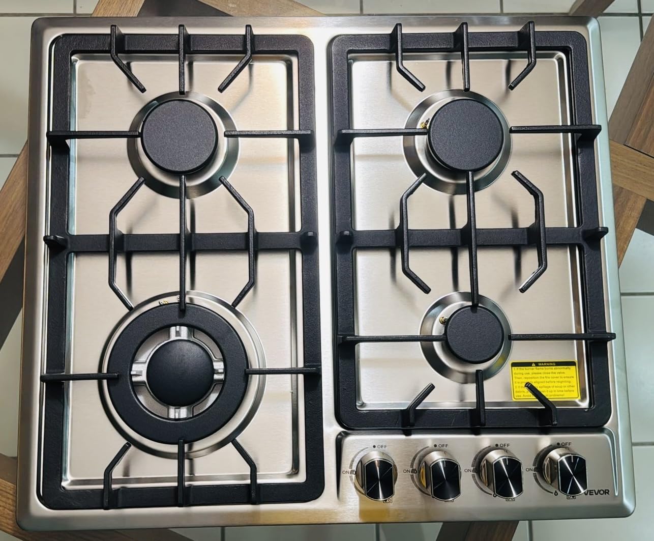 VEVOR 36 inch Gas Cooktop 5 Burners Gas Stove Top, Max 38300BTU Built-in Stainless Steel Stove Top LPG/NG Convertible Dual Fuel Cooktop Stoves with SABAF Dual-Ring Burner for Kitchen Apartment Rvs customer photo 1