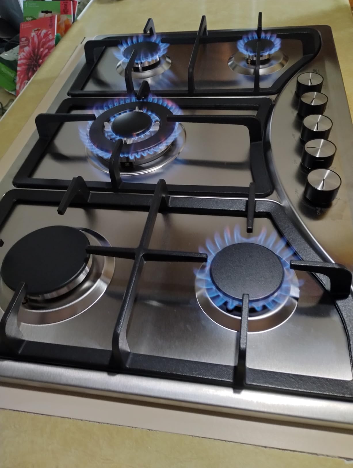 VEVOR 36 inch Gas Cooktop 5 Burners Gas Stove Top, Max 38300BTU Built-in Stainless Steel Stove Top LPG/NG Convertible Dual Fuel Cooktop Stoves with SABAF Dual-Ring Burner for Kitchen Apartment Rvs customer photo 2