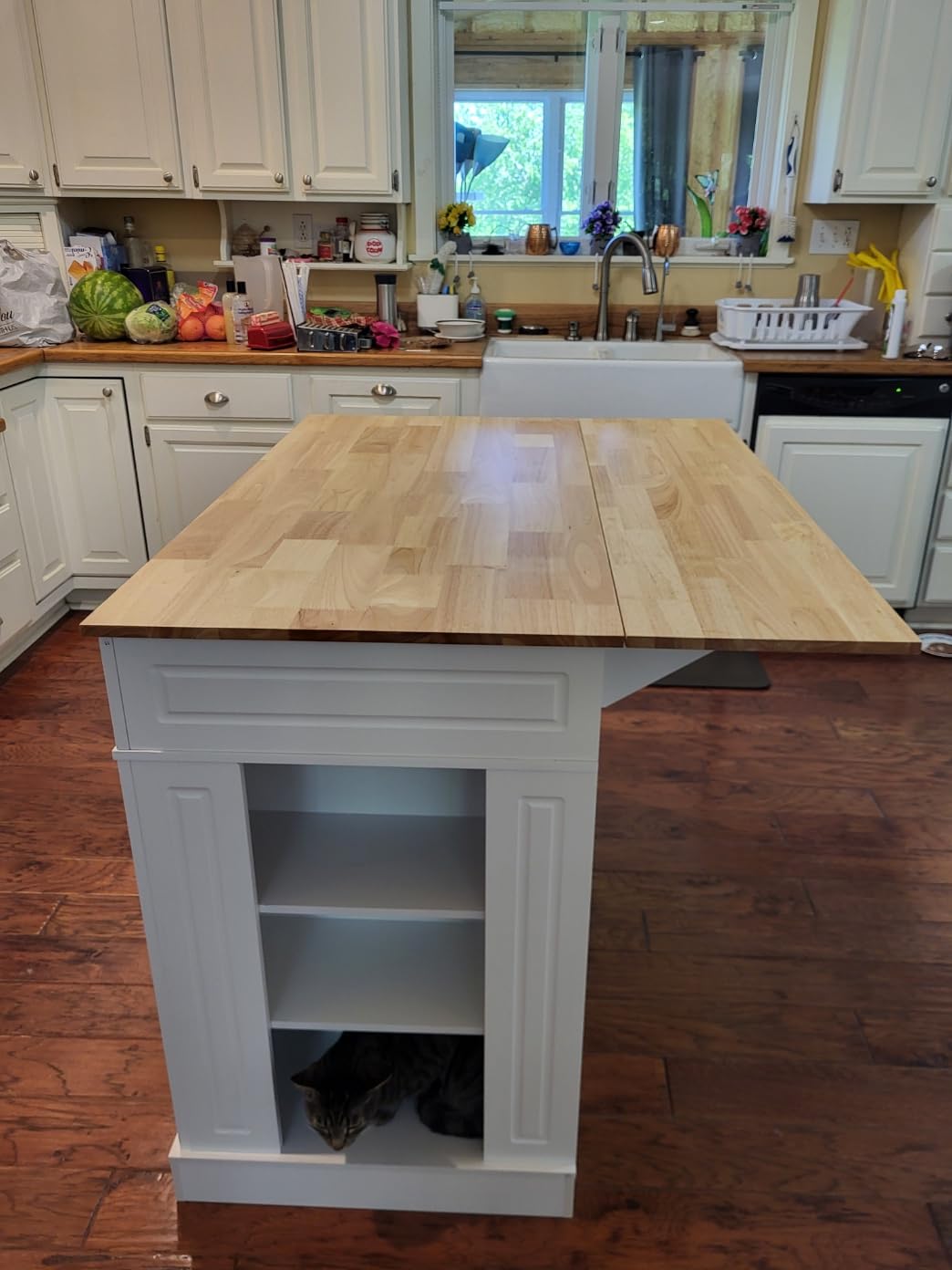 Giantex Kitchen Island with Storage & Drop Leaf, 48