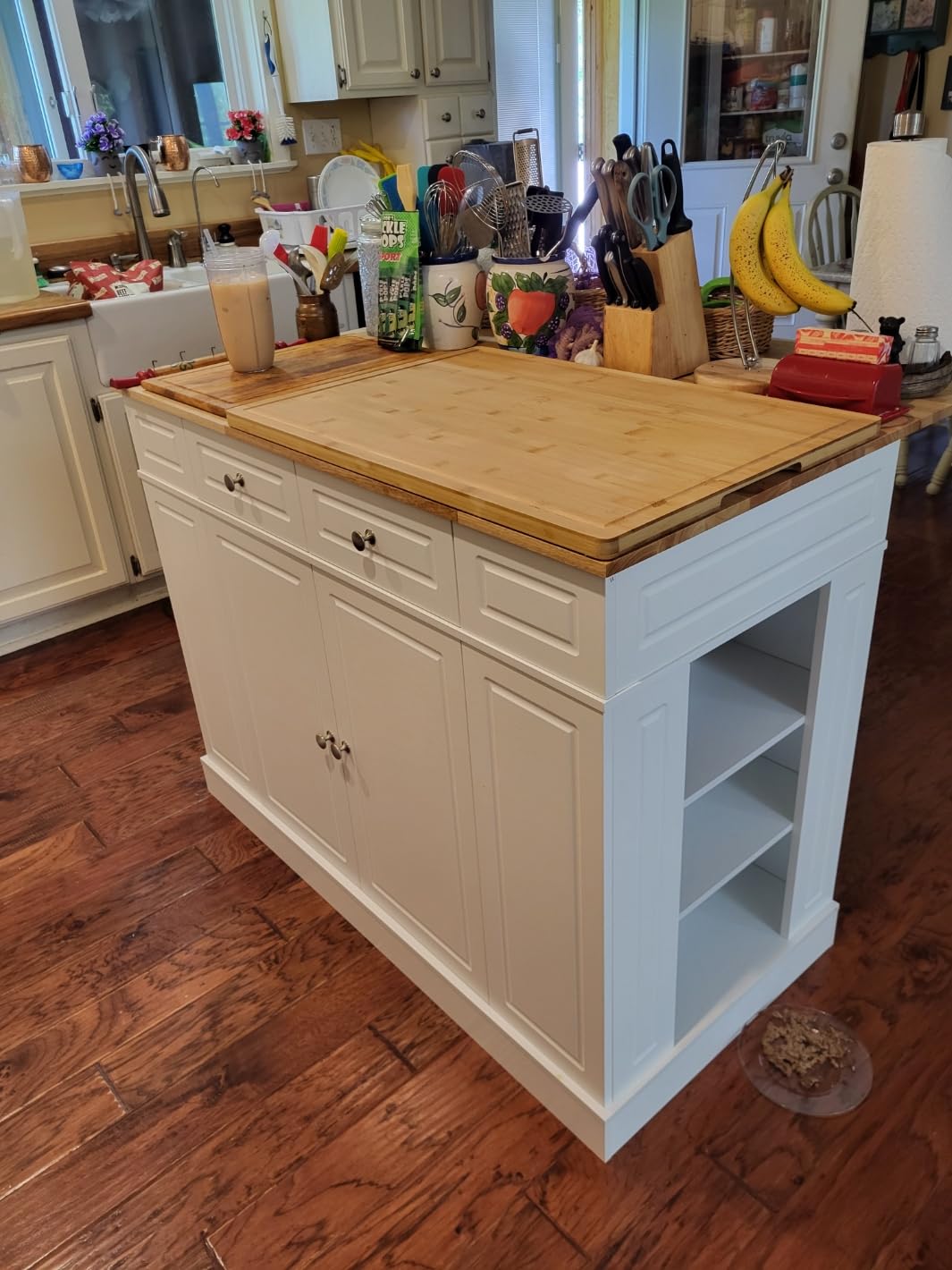 Giantex Kitchen Island with Storage & Drop Leaf, 48