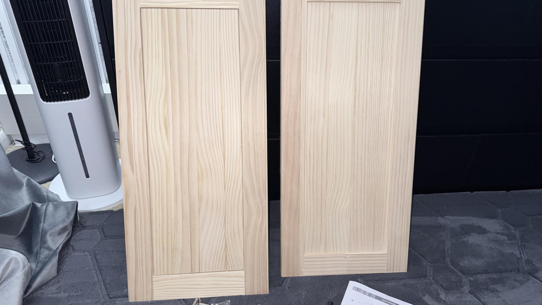 2 Pack Unfinished Pine Cabinet Doors 12