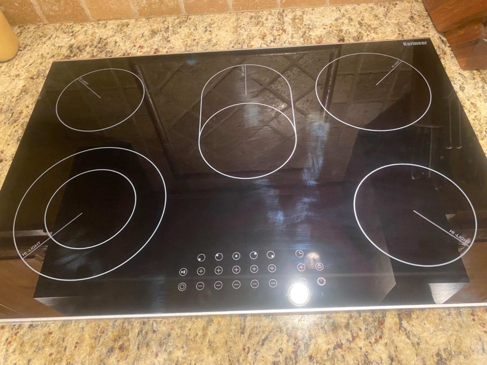 Karinear 30 Inch Electric Cooktop 5 Burner Drop-in Radiant Stovetop, Glass-Protected Metal Frame, Child Lock, Timer, 8400W customer photo 2